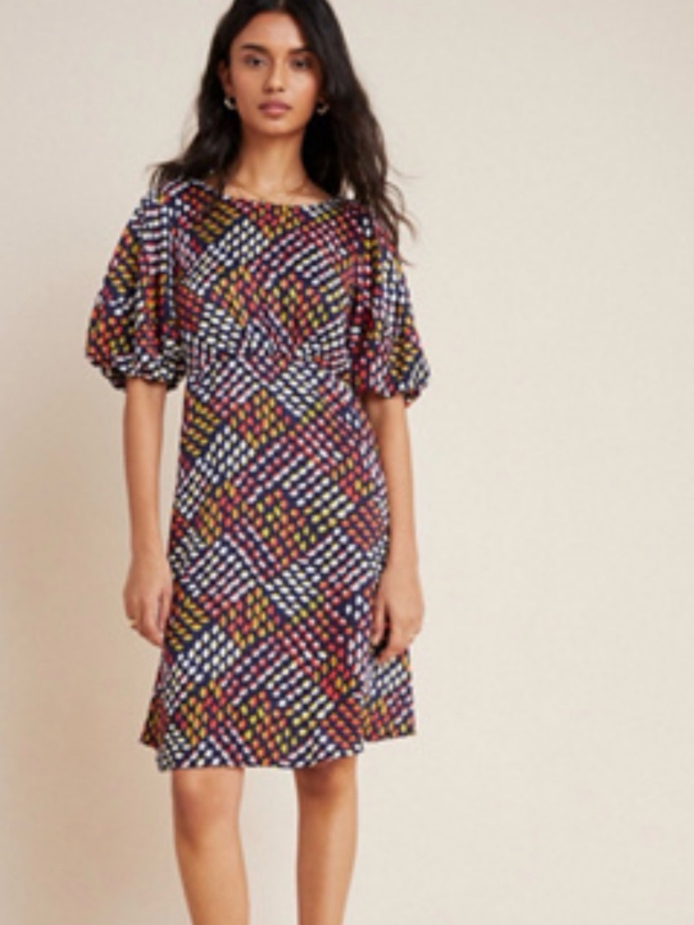 Maeve Anthropologie  Melody Puff sleeve navy floral women’s dress size 6